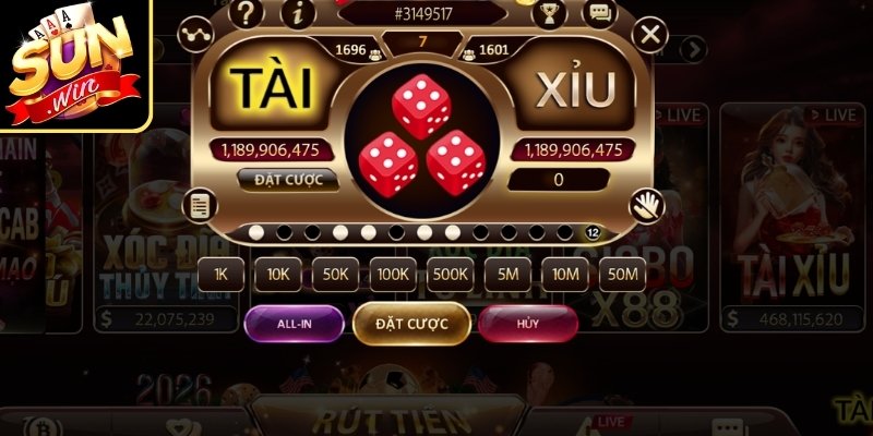 Các cửa cược phổ biến trong game xúc xắc online